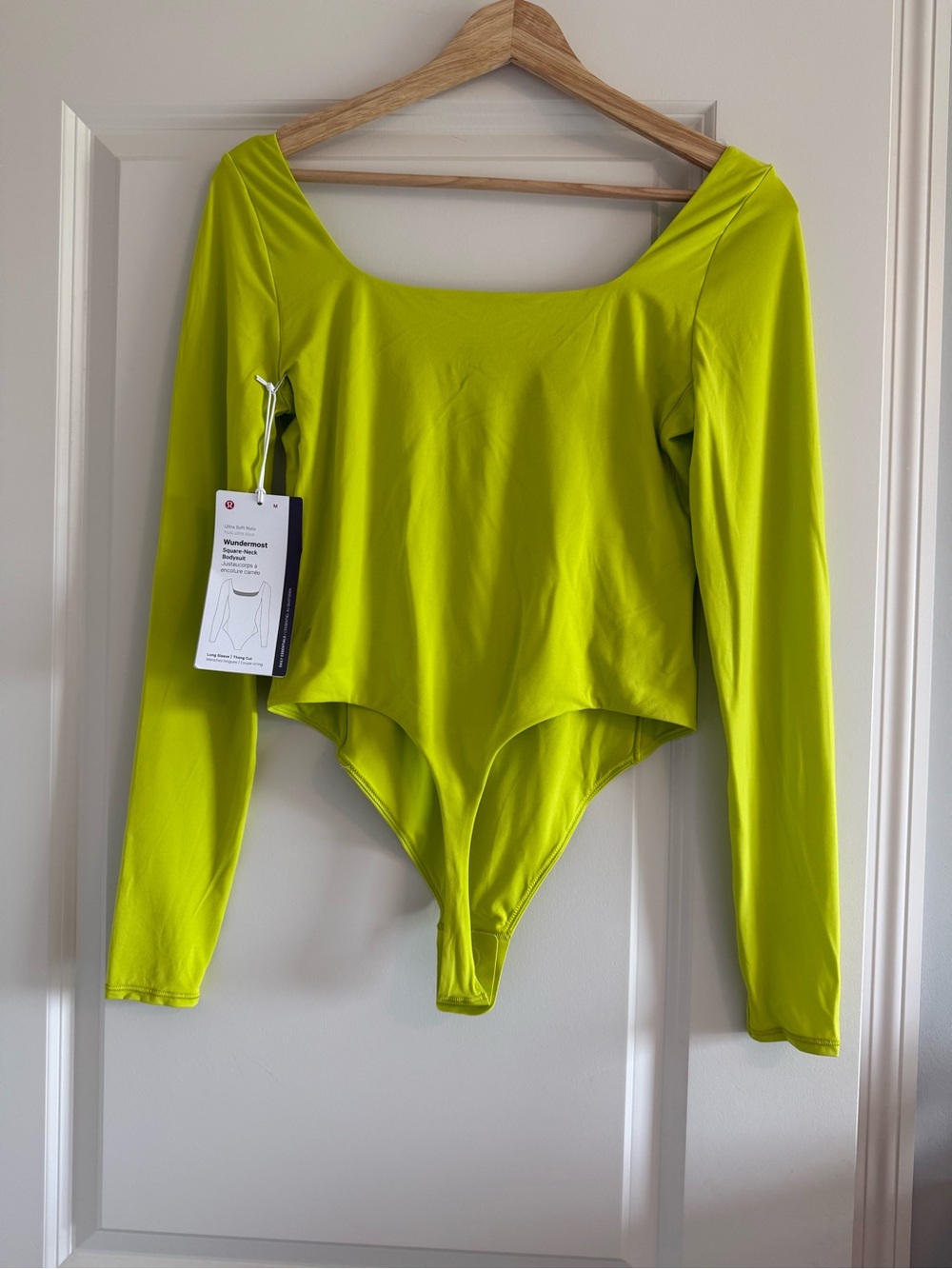 Lululemon Wundermost Ultra-Soft Nulu Square-Neck Long-Sleeve Bodysuit LCHN M